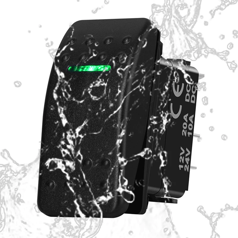 3Pin ON-OFF / 4Pin ON-OFF / 4Pin-ON ON Rocker Switch 12V/24V Green Led Light Bar Waterproof IP68 for Carling NARVA 4X4 Car Boat