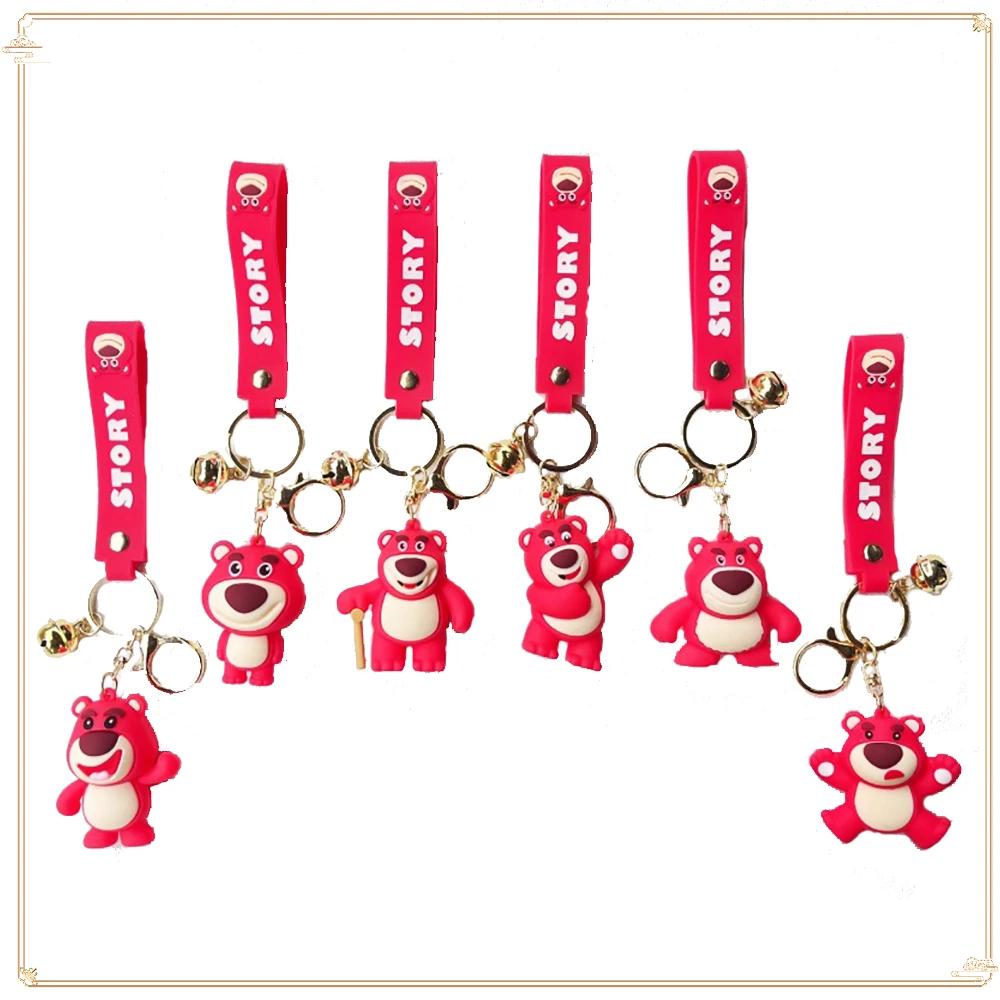 

American Disney Cartoon Lotso Keychain Cute Animated Character Doll Pendant Creative Backpack Pendant Children's Favorite Gift