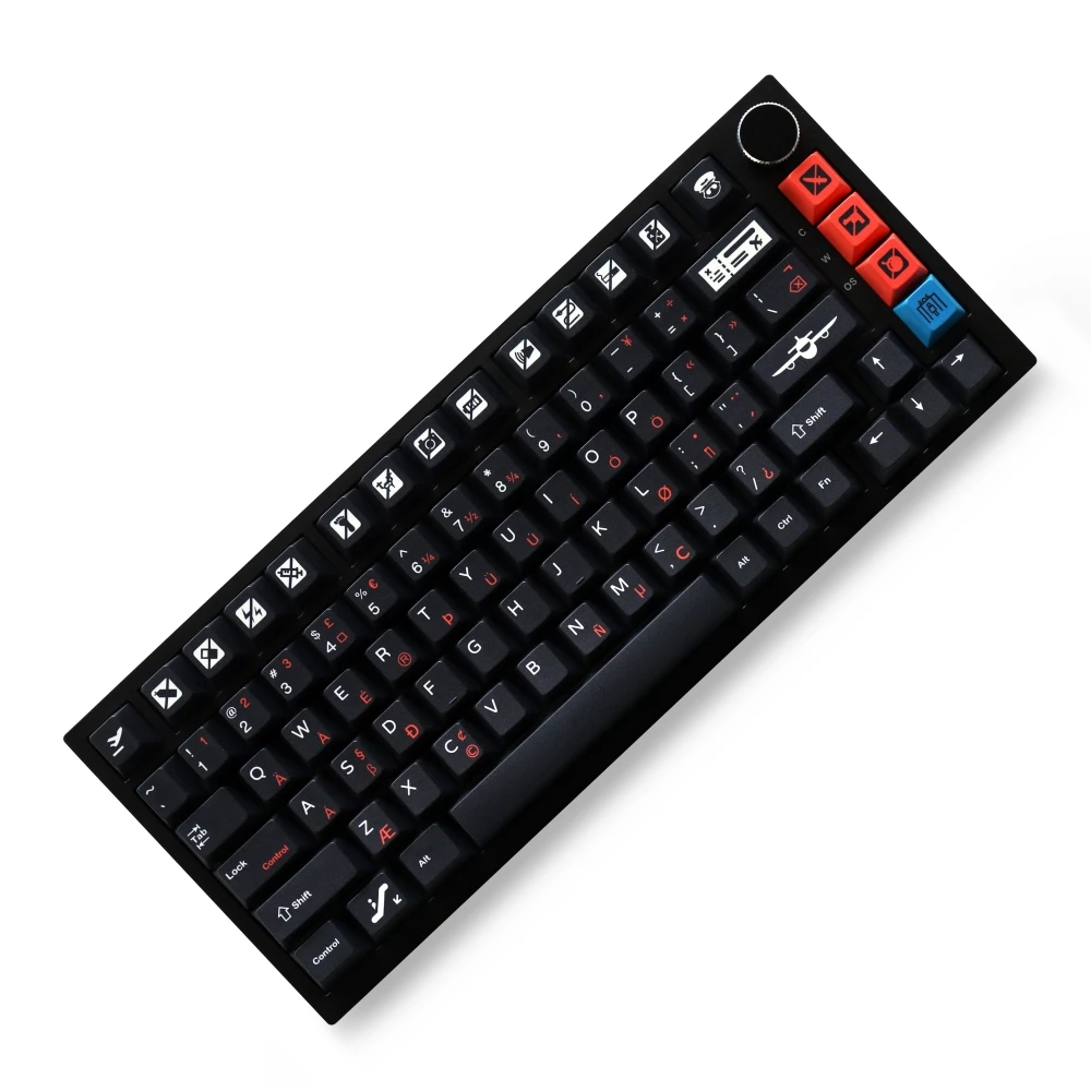 Flight Keycaps PBT Material 129 Keys Five Side Dye-Sub Cherry Profile Keycaps for 61/87/104/108 Mx Switch Mechanical Keyboard