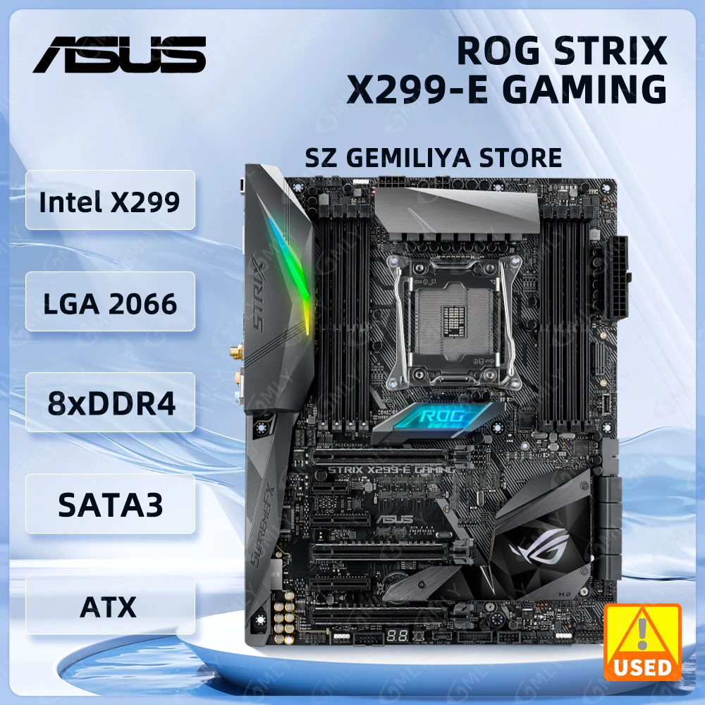 ASUS Intel X299 GAMING Motherboard ROG STRIX X299-E GAMING LGA 2066 DDR4 128GB ATX support  Core 7640 7800 9900 9960 cpu