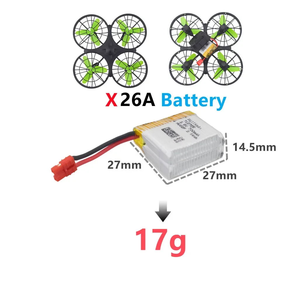 アップグレード 3.8V 700mAh Lipo バッテリー Syma X26A RC Quadcopter スペアパーツアクセサリー用