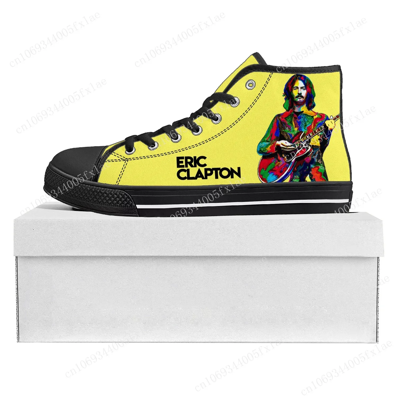 Eric Clapton Musicista rock Chitarra Sneakers alte di alta qualità Uomo Donna Adolescente Sneaker in tela Coppia scarpa Scarpa personalizzata