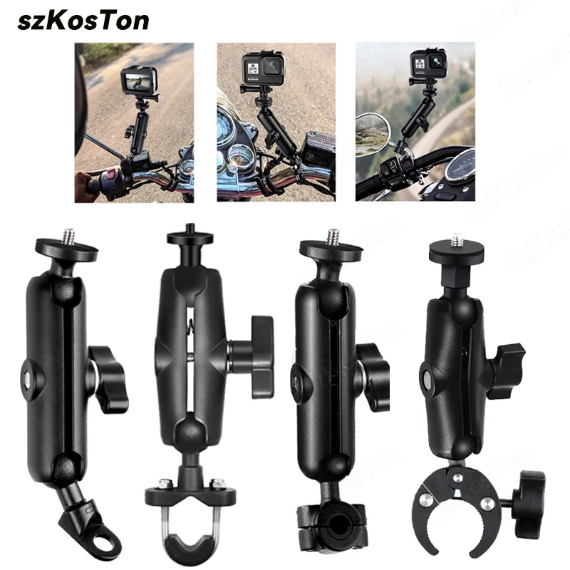 Support Guidon Universel Pour GoPro Hero 4/5/6 - Vélo Moto - Pince Alu Noire
