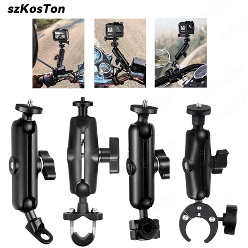 Imagen 1 del producto Para GoPro 13 12 11 10 soporte de bicicleta para motocicleta soporte de montaje en manillar para Insta 360 X5 X4 DJI OSMO 360 Action 6 5 4 accesorio