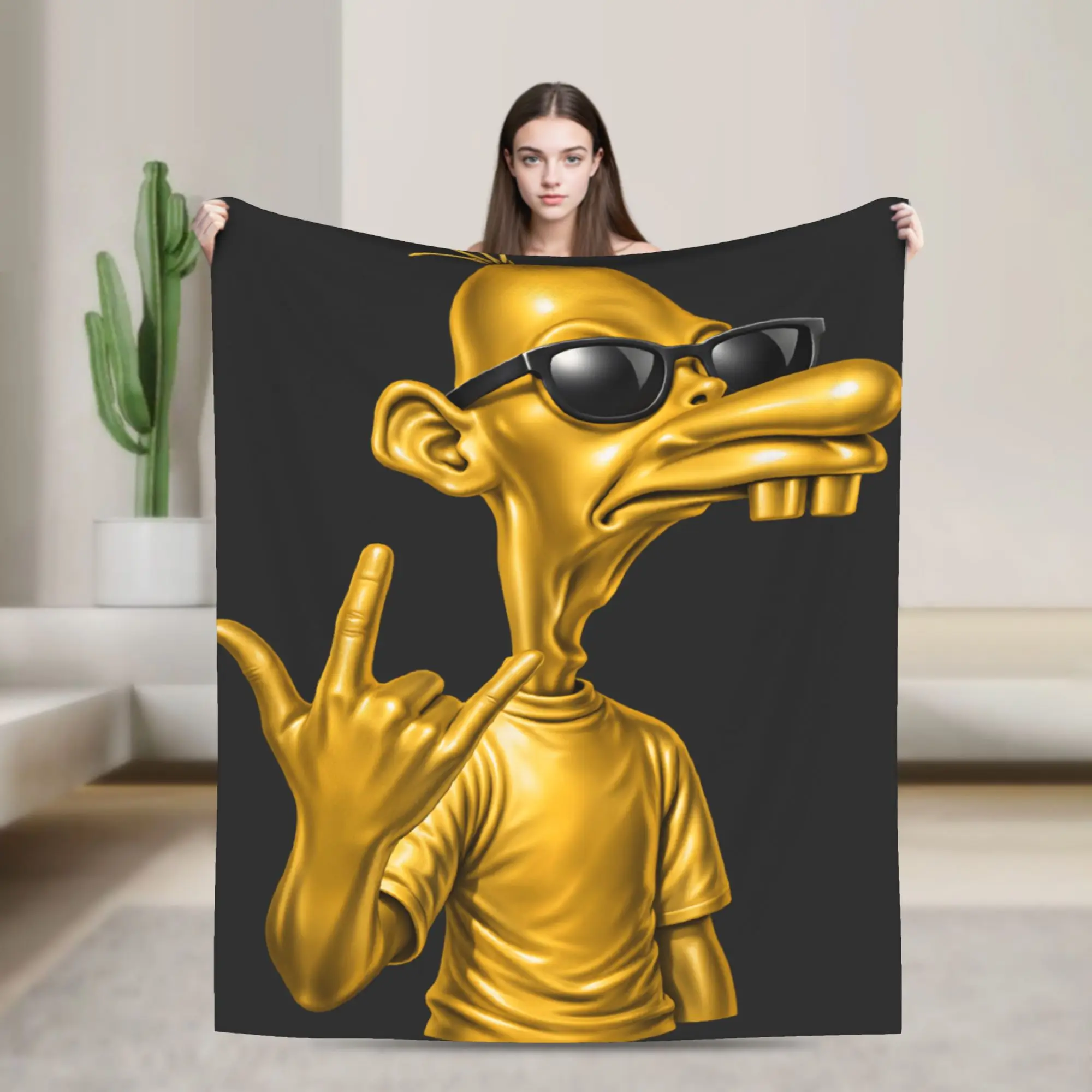 Soft Cozy Blanket Camping Neegy Meme Funny Internet Brainrot Gen Z Throw Blanket Print  Bedspread For Chair Sofa Bed