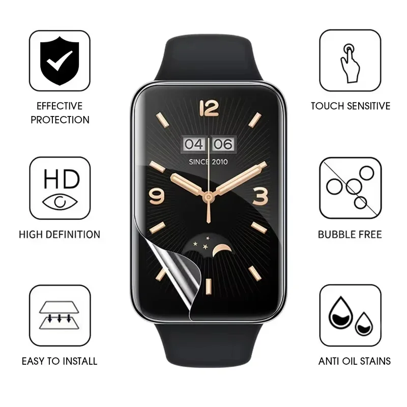 فيلم لينة ل Xiaomi الفرقة 7 برو حامي الشاشة 1-6 قطعة غطاء كامل المضادة للخدش هيدروجيل الأفلام ل Miband 7Pro ساعة اكسسوارات