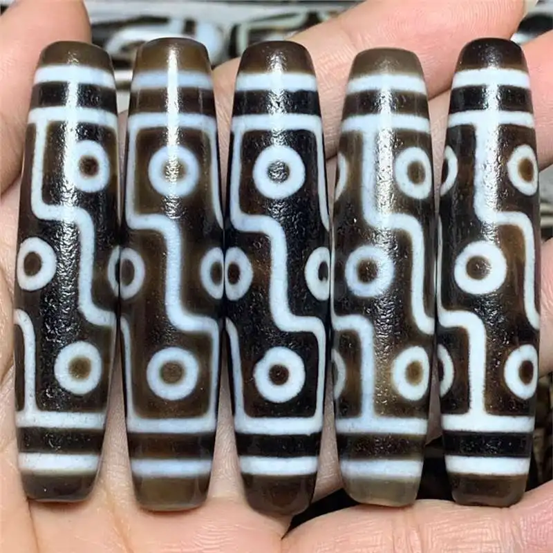 Authentic product with certificate horseshoe natural agatebeads pattern Tibetan-style pulp 58mm pendant long nine eyes WH