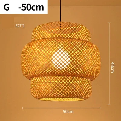 Imagem -06 - Lâmpada Pingente de Bambu Tricotada à Mão Lâmpadas Suspensas de Tecelagem Decoração para Casa E27 Luminárias Estilo Chinês Diâmetro 30 cm 38 cm 50cm