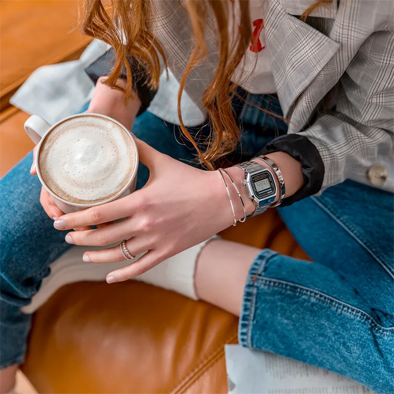 ساعة كاسيو للرجال ريترو اسكوير رياضية مقاومة للماء متعددة الوظائف ساعة كوارتز رقمية أنيقة للجنسين هدية ساعات رجالية