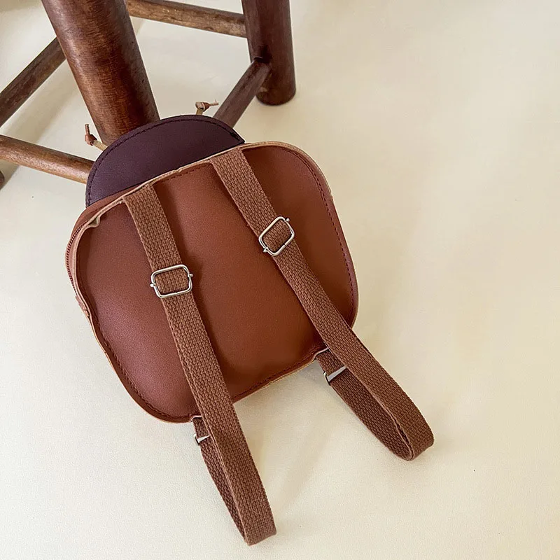 Girls Cute Ladybug Design Kids Baby Girls Boys Backpack PU Leather Outdoor Playing Brothers and Sisters Matching Storage Bags