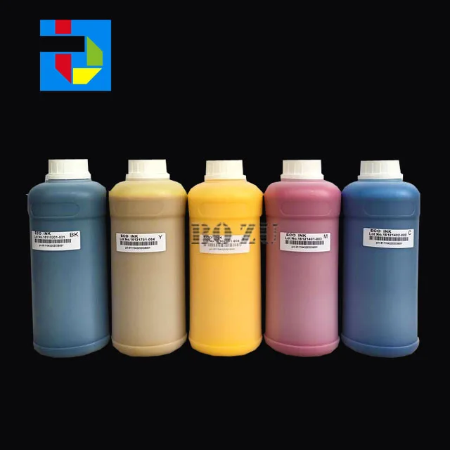 Eco solvent inkjet printer ink CMYK with round bottle for print head dx5 dx7 1000ML