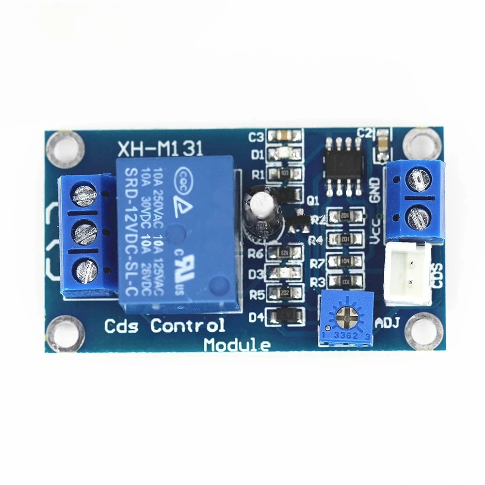 XH-M131 Photoresistor Module Automatic Brightness Control Module DC 5V/12V/24V 10A Light-controlled Relay Module