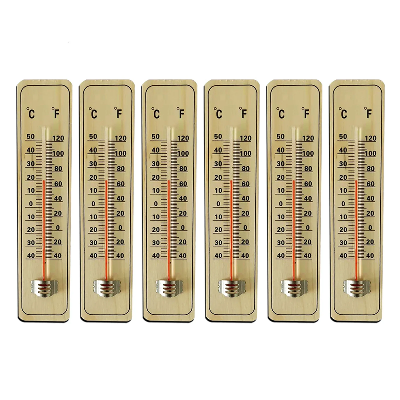 Garden Décor Wooden Thermometer Home Wooden -40 °C To 50 °C 21.5 X 4.8 X 0.8cm Garden Thermometer Wall Mounting