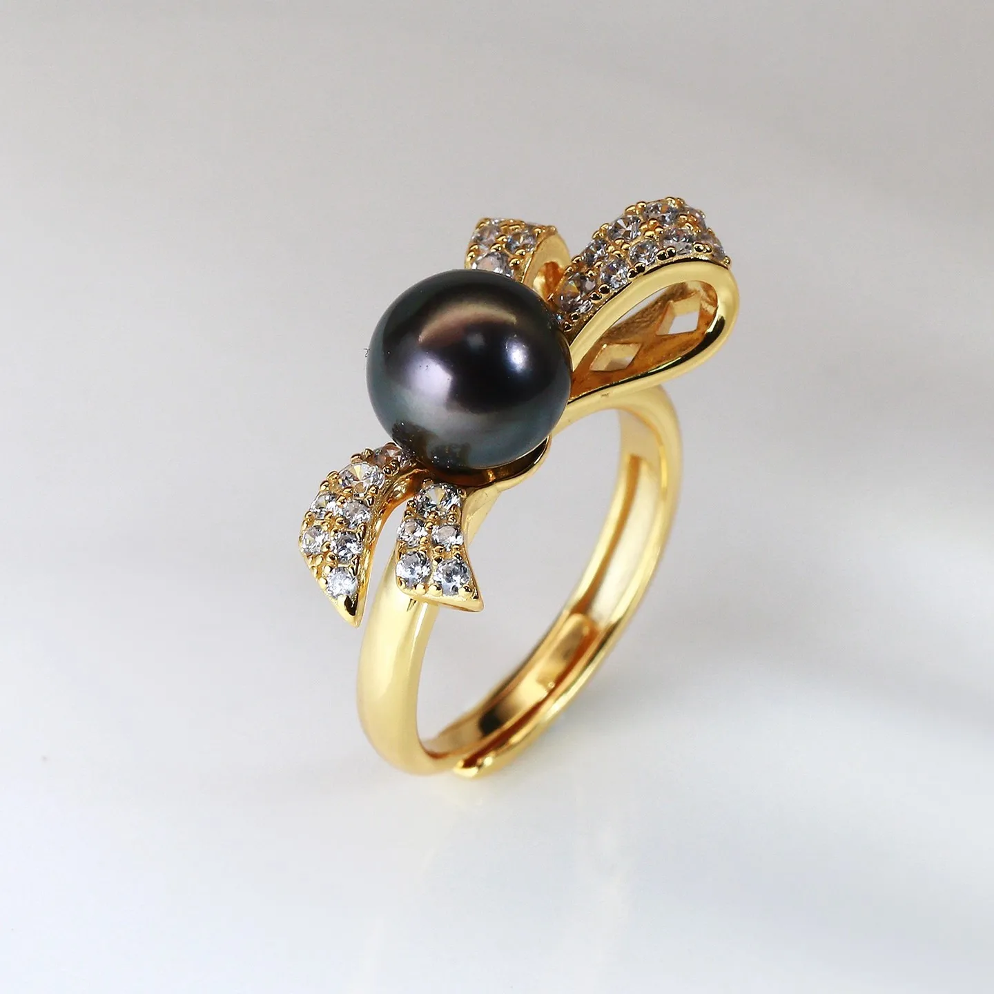 

2025/New Product AAAA9-10mm Natural Tahiti Bead Ring * 925s/Adjustable Ring Mouth
