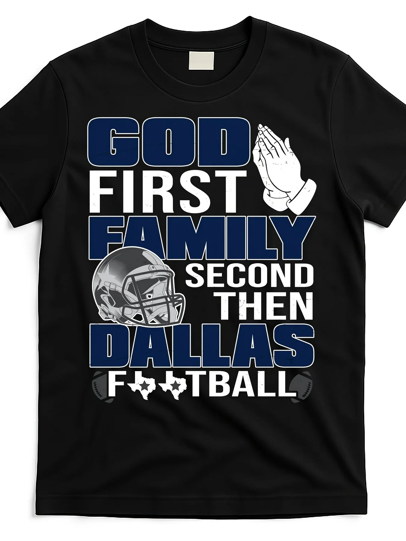 God First Family Second Then Dallas Football Funny Gift Cool Design Street Trending Style Women'S Tee Comfortable Cotton