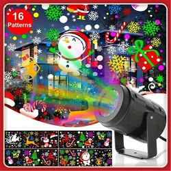 2024 New Led light 16 picture blizzard Christmas rotating pattern projection lights laser stage projection atmosphere lights