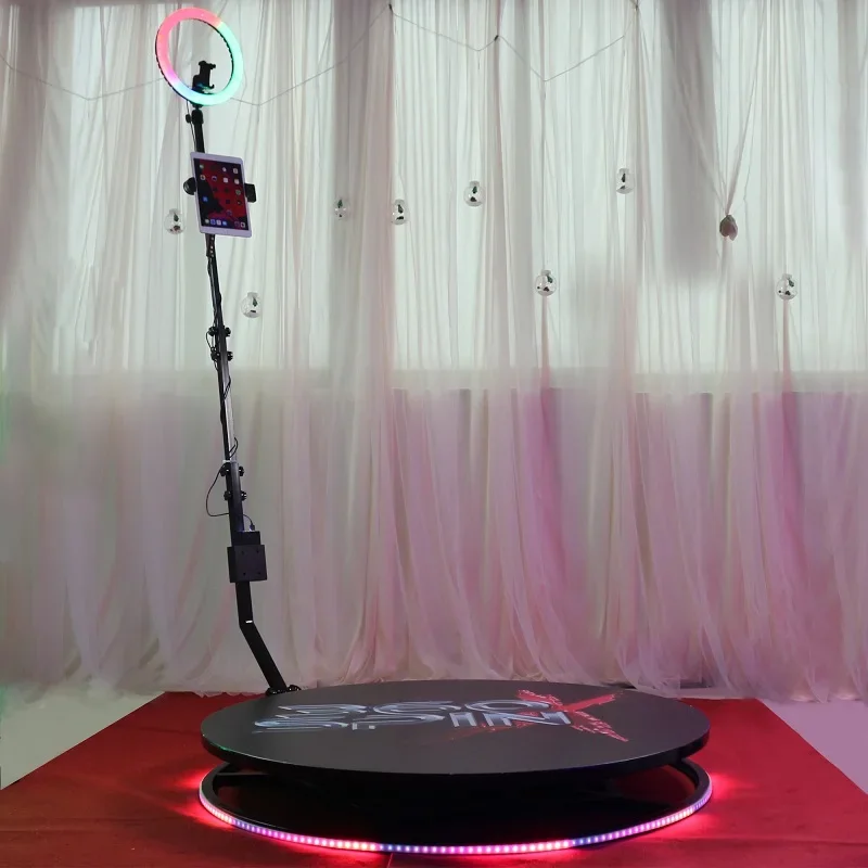 

360 Photo Booth Machine Automatic Spin Slow Motion Rotating Adjustable 360 Degree Photobooth Platform For Christmas Wedding