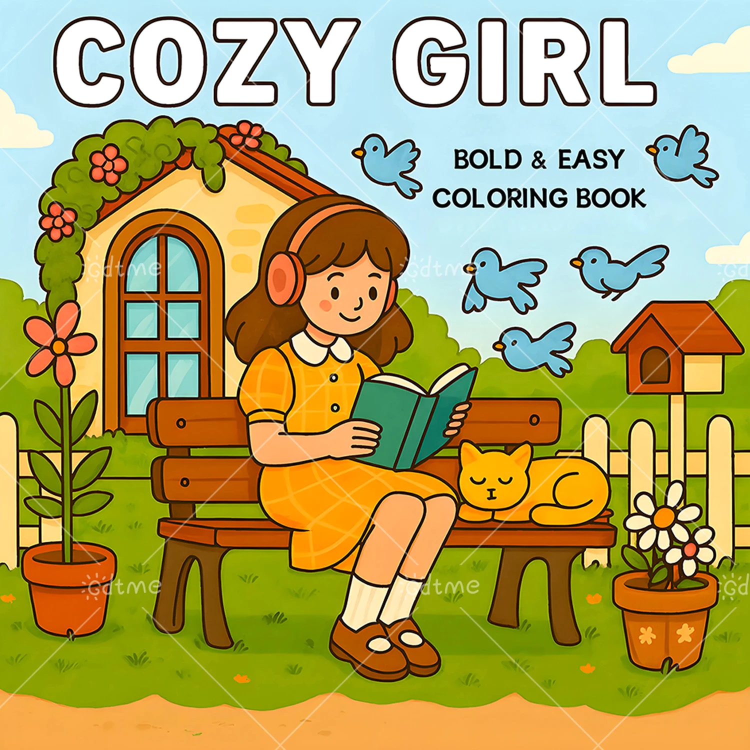 

COZY GIRL Bold-easy Patterns Coloring Book for Adults Cute Drawing Book Perfect Gift for Party and Birthday