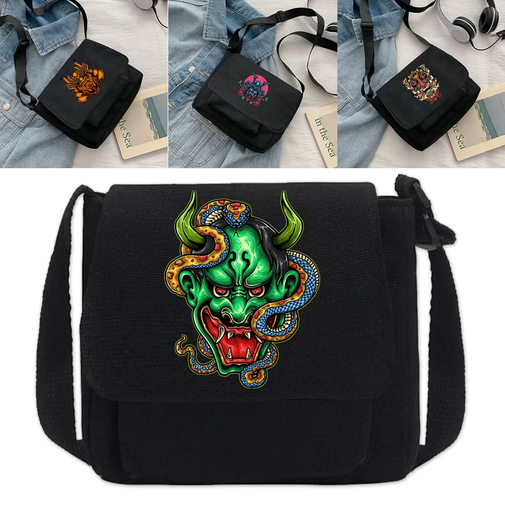 Women's Bags Crossbody Bag Casual Canvas Messenger Bags Simple  Postman Case Organizer Monster Pattern Series Simple Camera Bags