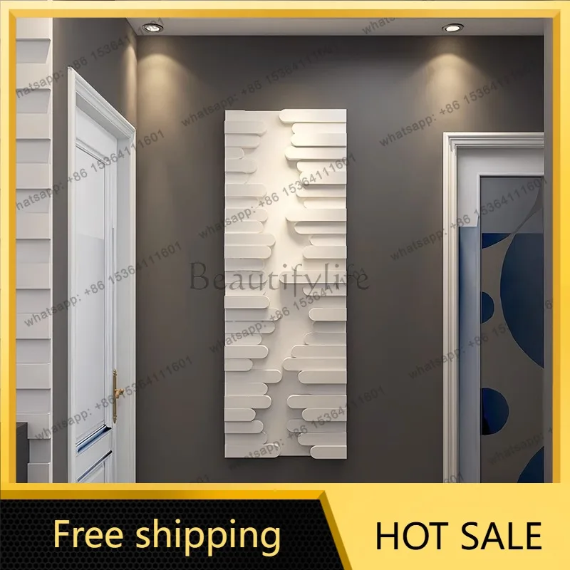 LJY entrance decorative painting simple modern 3d three-dimensional relief hanging painting vertical version