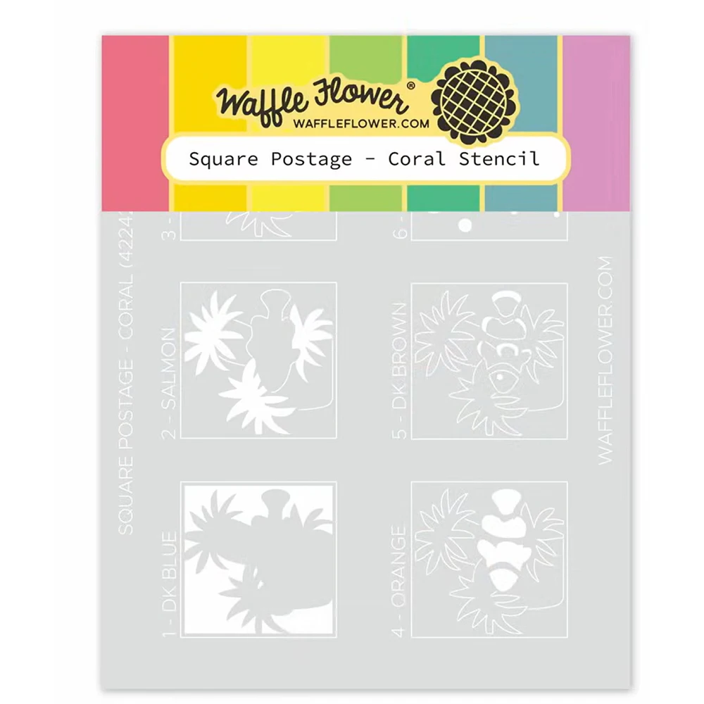 Wafelbloemen Zeebodem Silhouetten Vierkant Postzegel - Koraal Stencil Metalen Stansmessen Stempels DIY Handgemaakt Scrapbook Mei 2026 Nieuw
