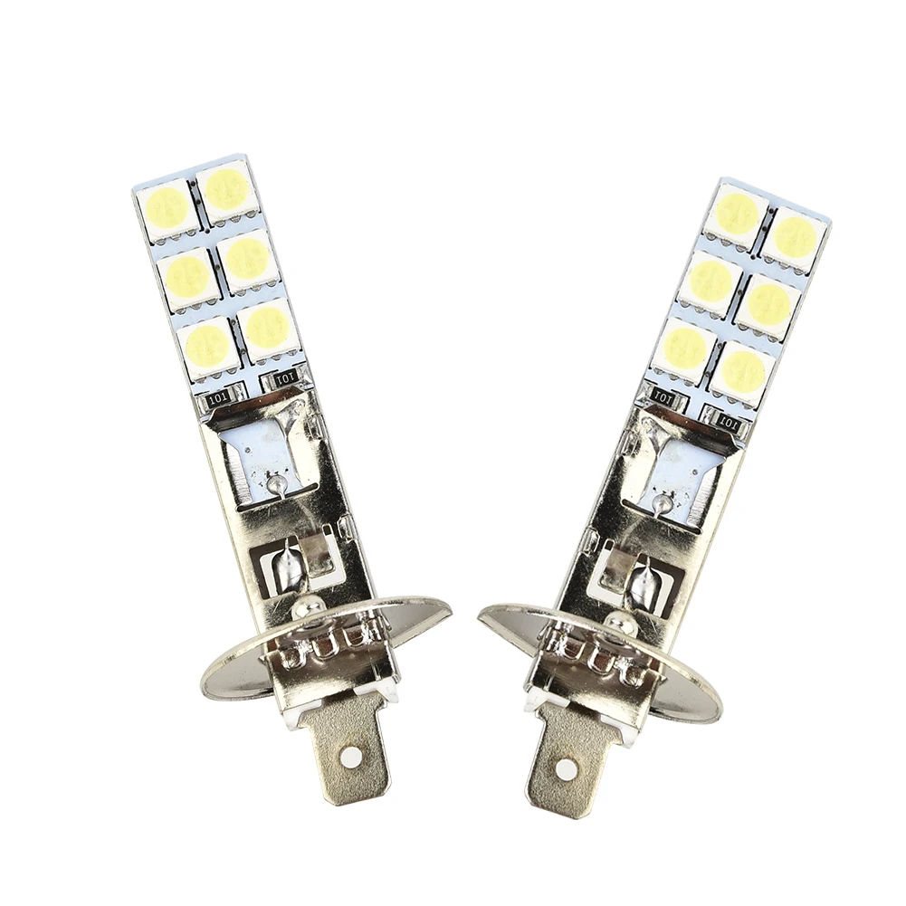 

2PC H1 LED Bulbs 6000K Super White 55W LED Headlight Bulbs Kit Car Fog Light Day Night Driving Running Light Lamp