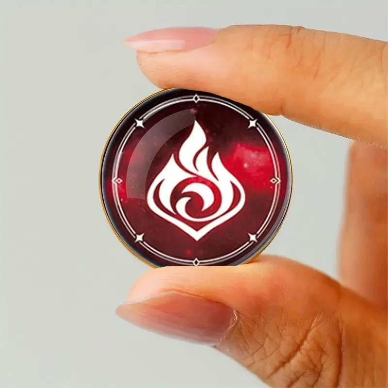 Genshin Impact Design Round Brooch Animation Surrounding Retro Simple Jewelry Gifts Daily Wear By Friends and Relatives