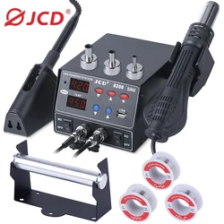 JCD 800W Soldering Rework Station LED Digital Display SMD Welding Hot Air Gun Solder Station Soldering Iron Repair Tool Kit 8206