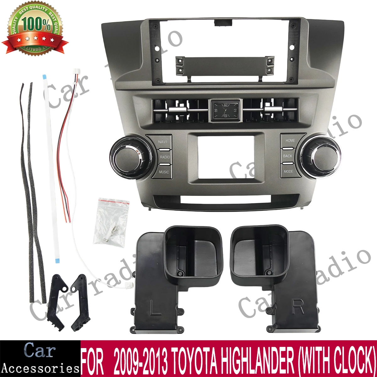 For 2009-2013 TOYOTA HIGHLANDER 12.3 Inch Car Radio Android Stereo Frame Player Head Unit Fascia Panel Dash Board Cover