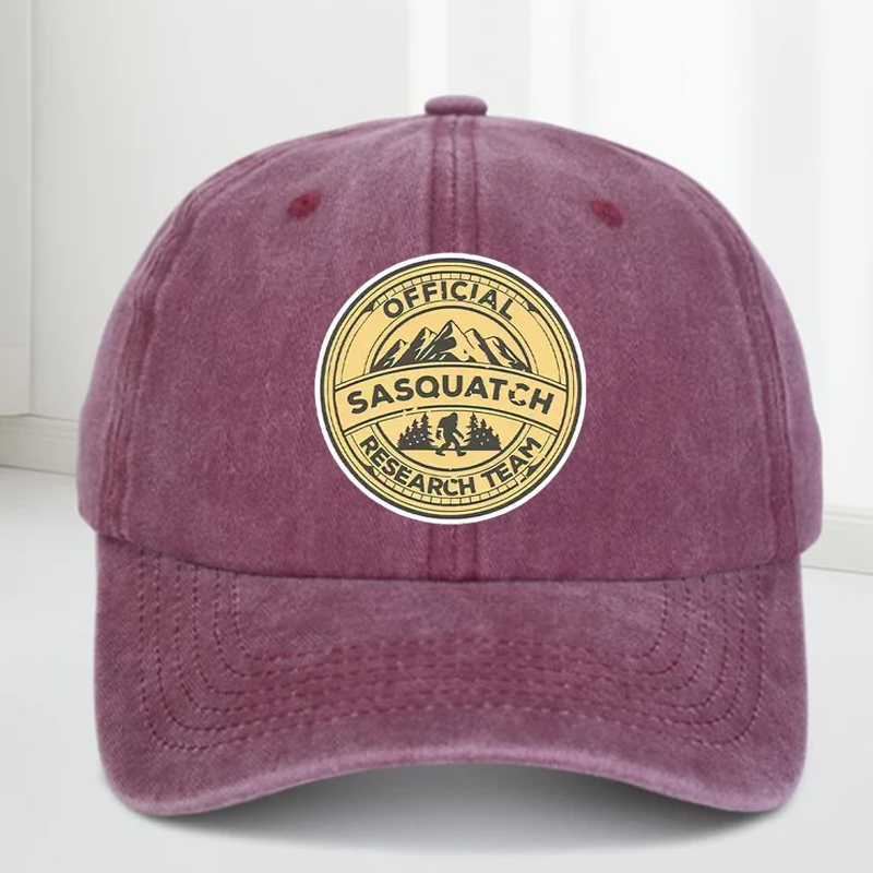 قبعة بيسبول منقوشة ذات طابع ممتع مع شعار "@2803@official sasquatch Researchteam".