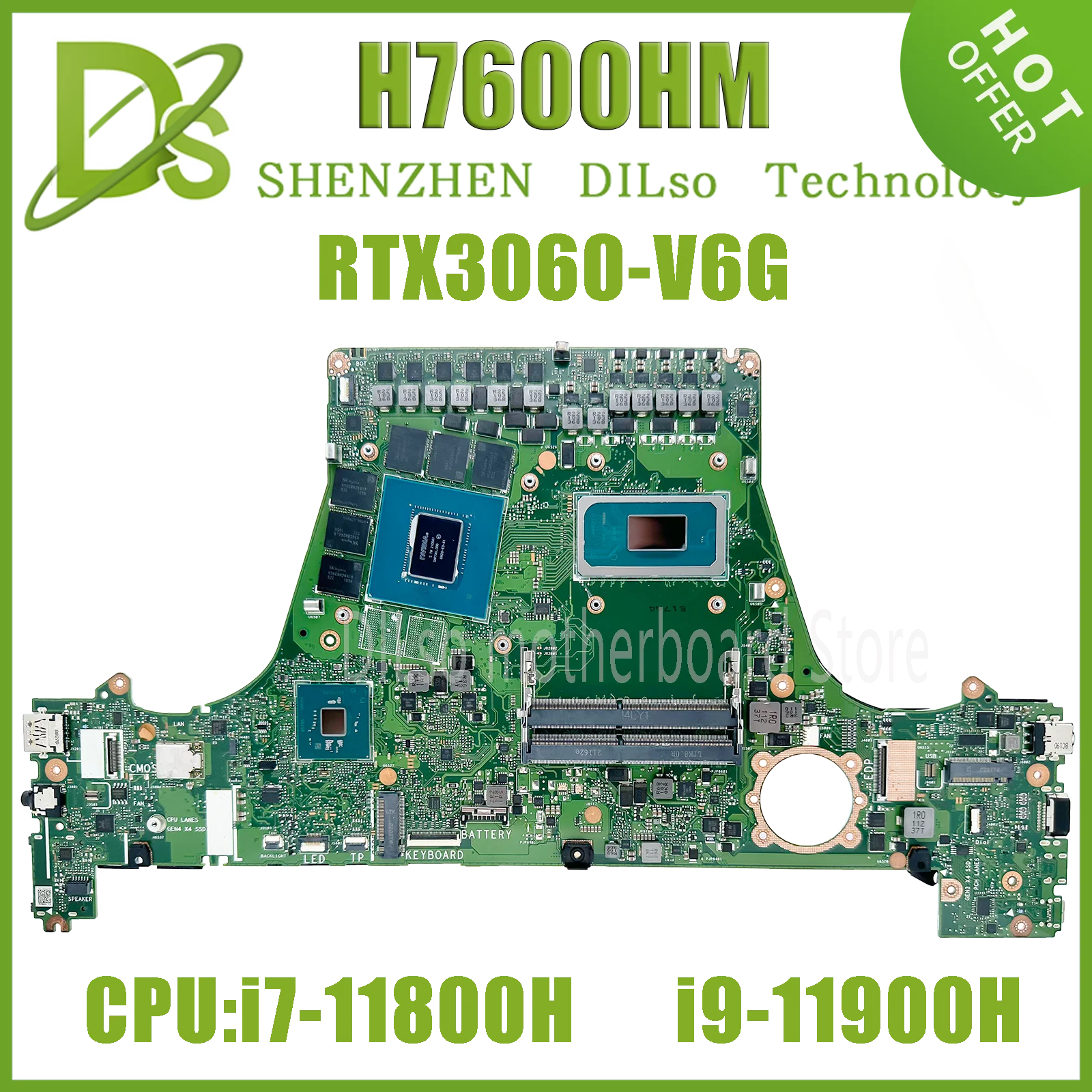 

W7600H3A Mainboard For ASUS H7600HM W7600H5A W7600H3 J7600H3A J7600H5A J7600HM Laptop Motherboard i7-11800H i9-11900H W-11955M