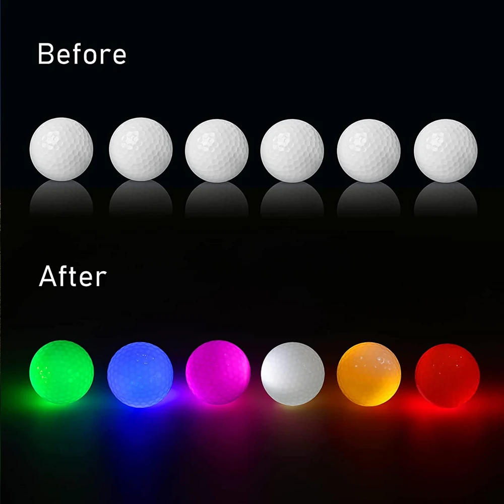 1pcs New LED Golf Ball Light up Golf Ball Night Golf Balls Luminous Golf Balls Glow Dark Golf Ball  8 Colors for Your Choice