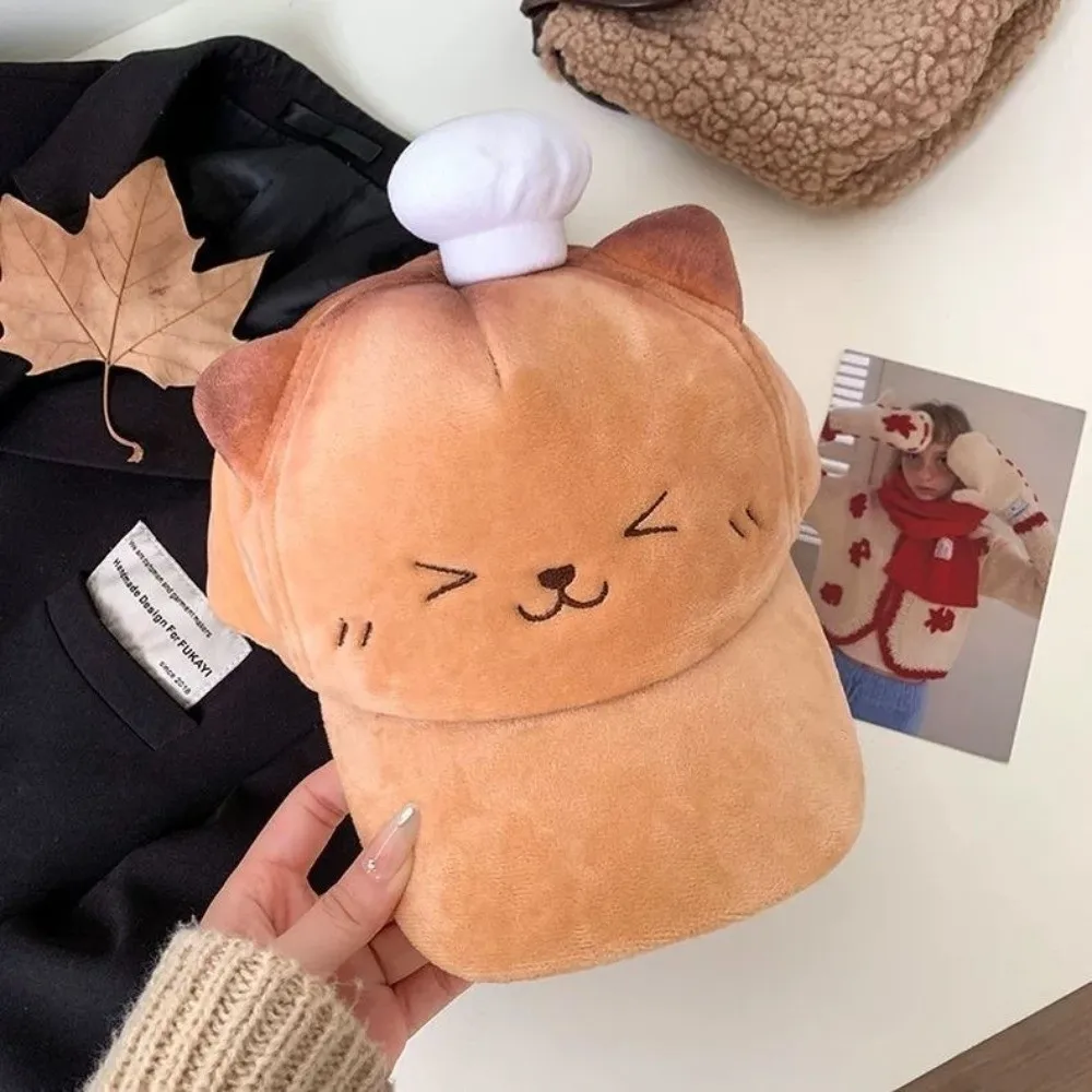 Gorra de béisbol de cereza bonita para Cosplay, cómoda gorra con protección solar de oso dulce, gorra de pico de pato de gato de dibujos animados ajustable y cálida para mujer