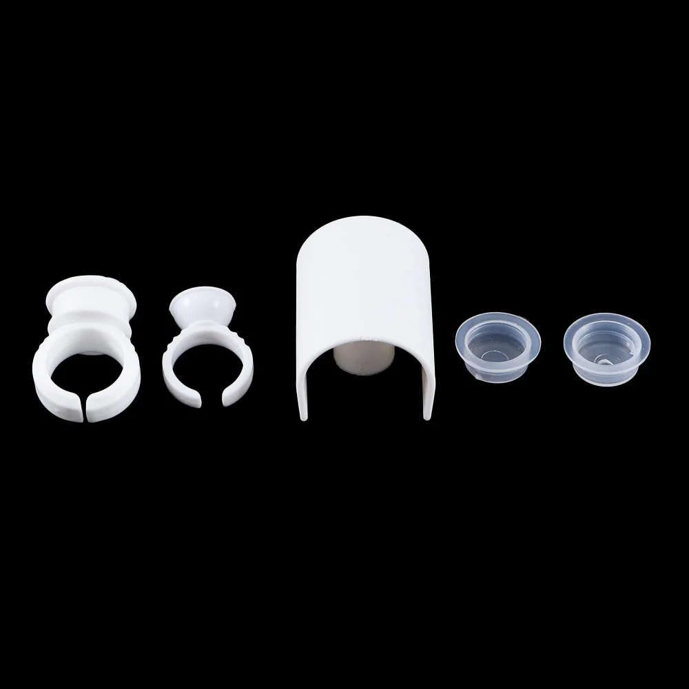 Kit d'outils de maquillage blanc pour greffage de cils, palette de cils à main, outil d'extension de cils, anneaux de tasse d'encre, supports de colle pour cils