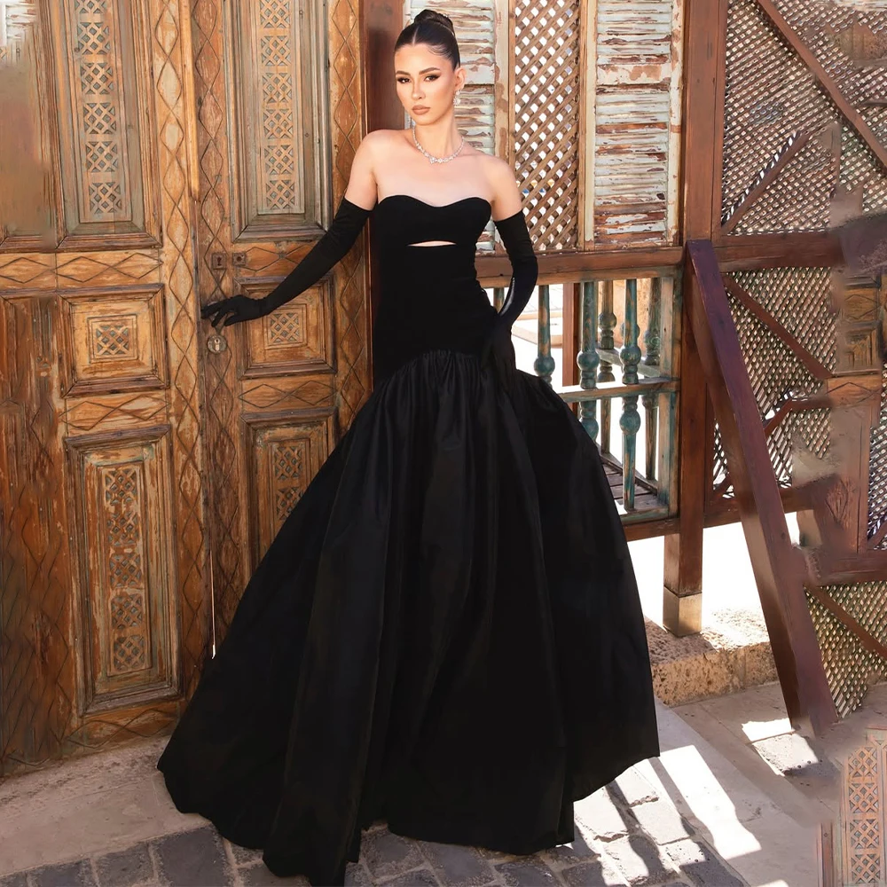 

Black Pleat Sweethart Sheth/Mermaid Evening Dresses Custom Mde Formal Party Grown Women Wear
