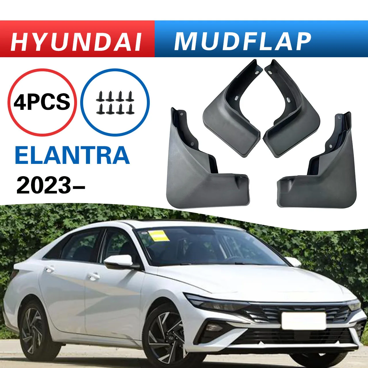 

For HYUNDA Elantra 2023-2024 mudguard, Splash proof mudguard, front and rear wheel fender