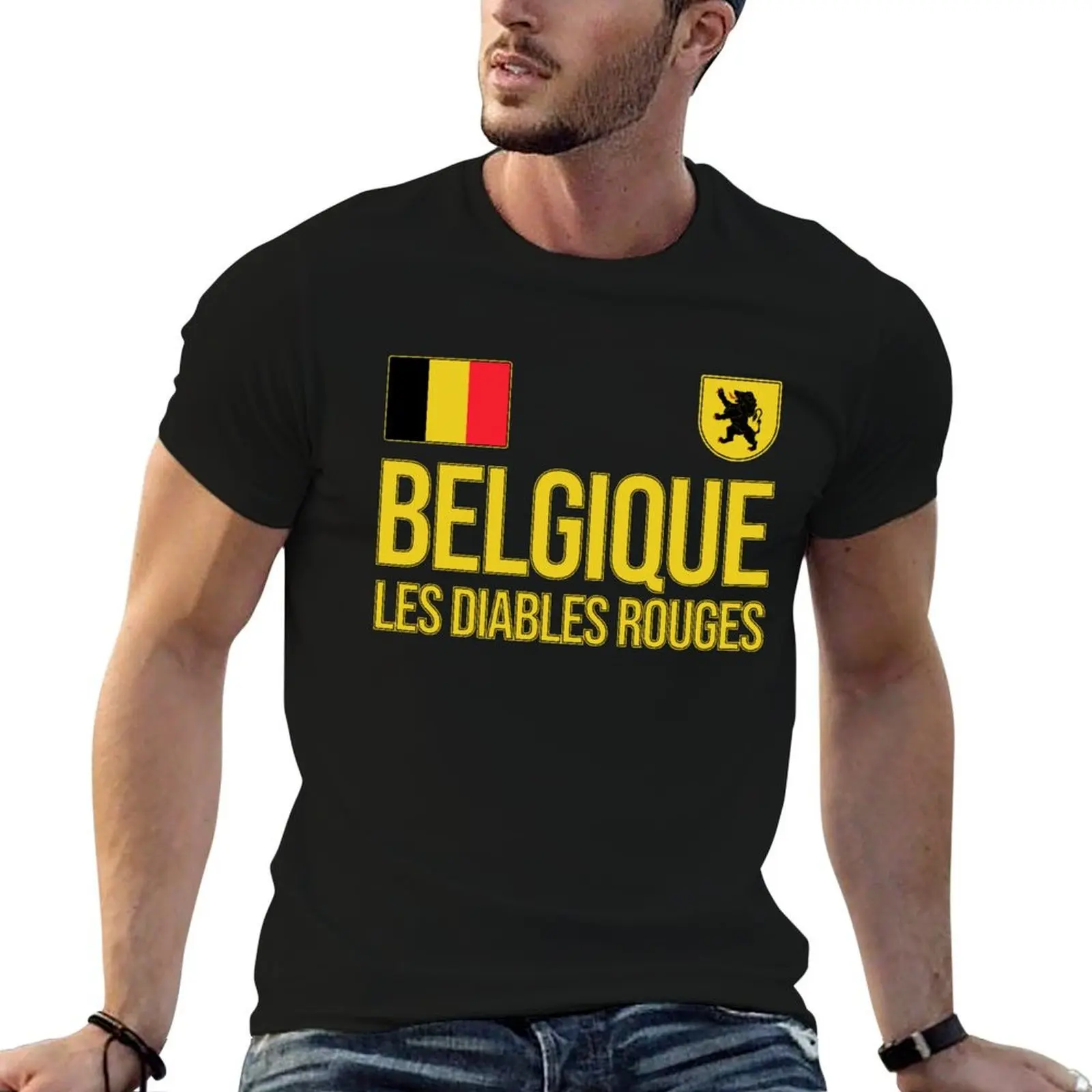 

Belgique Les Diables Rouges Belgium Support T-Shirt man t shirt heavy cotton t shirt man cotton T-Shirt