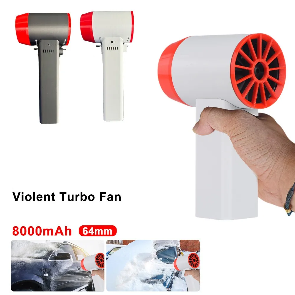 Ventilateur turbo sans balais avec régulation de vitesse infinie, portable, à grande vitesse, violent, 64mm