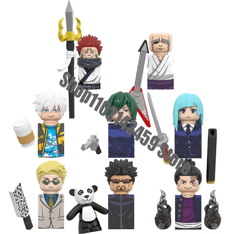 WM6139 WM6140 WM6149 Jujutsu Kaisen Gojo Geto Itadori Yuji Mai Todo Nanami Anime Bricks Dolls Kids Mini Action Toy Figura