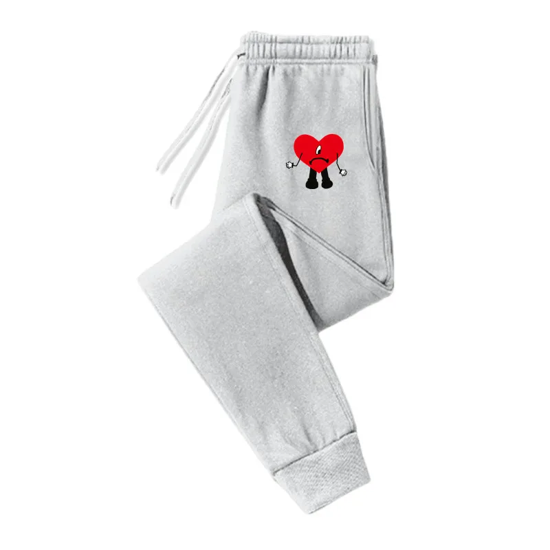 Red Heart Printing   Autumn And Winter fashion men's jogging wear sweatpants slimming sweatpants  fitness casual pants