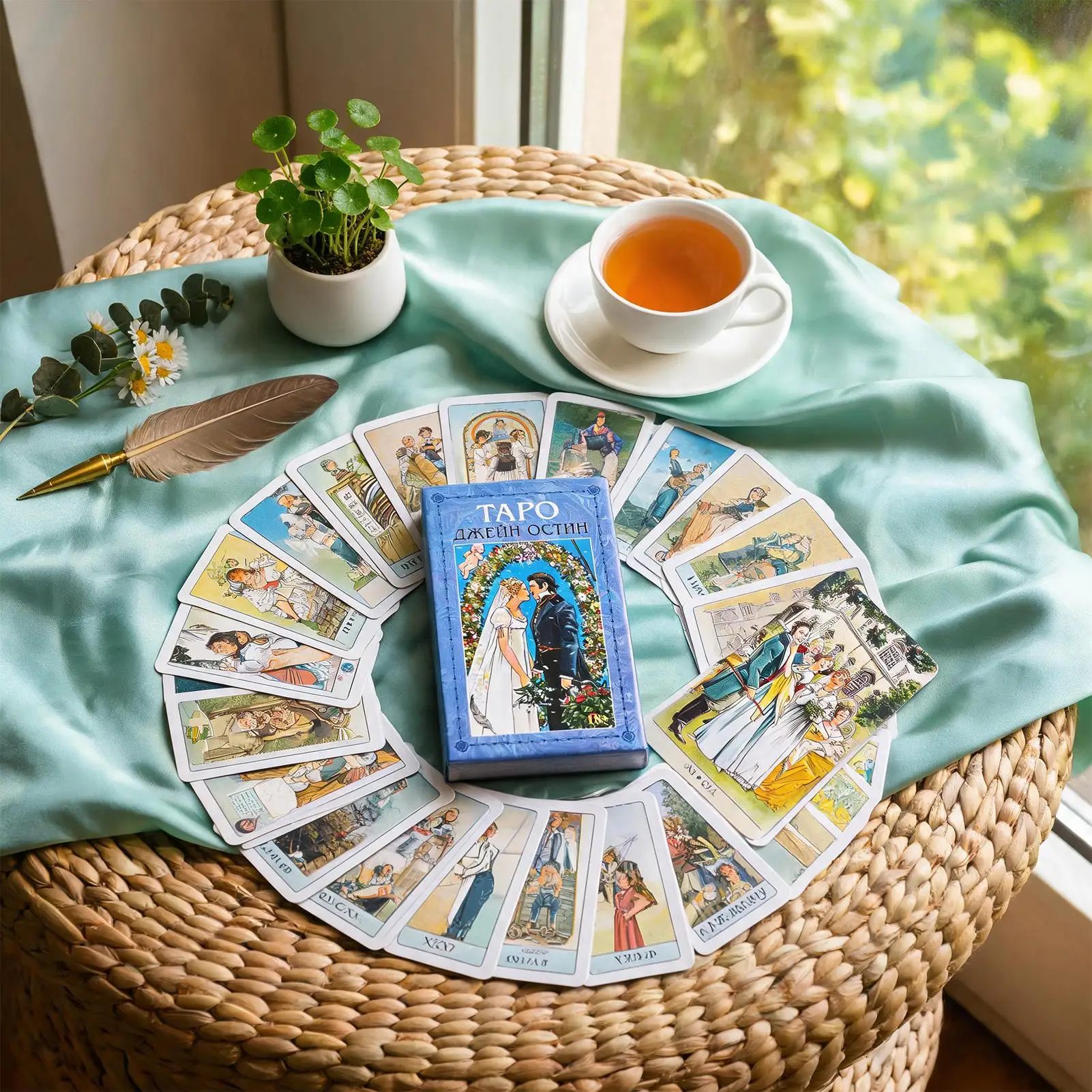 Tarot Cards Deck Russian Literary Artistic Collectible Game Prop Board Tarot Cards Game Deck for Beginners Enthusiasts Kids