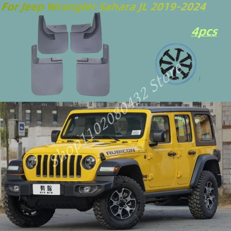 

Mudguard For Jeep Wrangler Sahara JL 2019-2024 Front Rear Mudflaps Mudguards Car Accessories Auto Styline Splash Guard Fender
