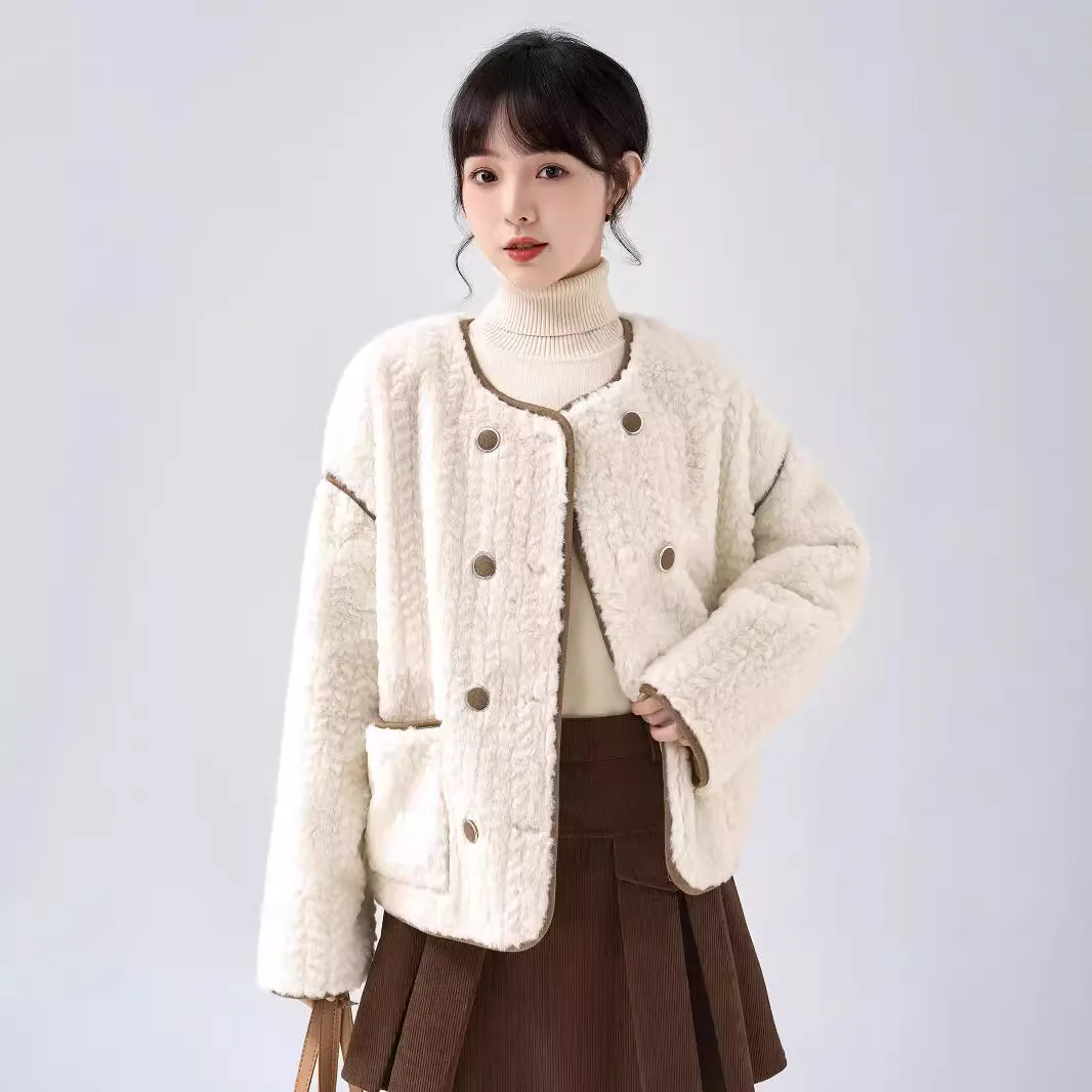 

Куртка из овечьей шерсти, милая разноцветная трендовая куртка на шнурке для йоги, влажная матовая куртка с бантом Jaqueta, формальная черная куртка с карманами, однотонная пушистая лиса GF