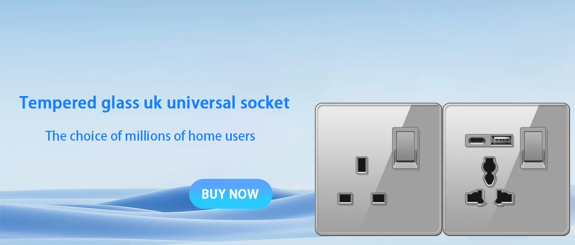 Tempered glass UK wall switch and socket 2