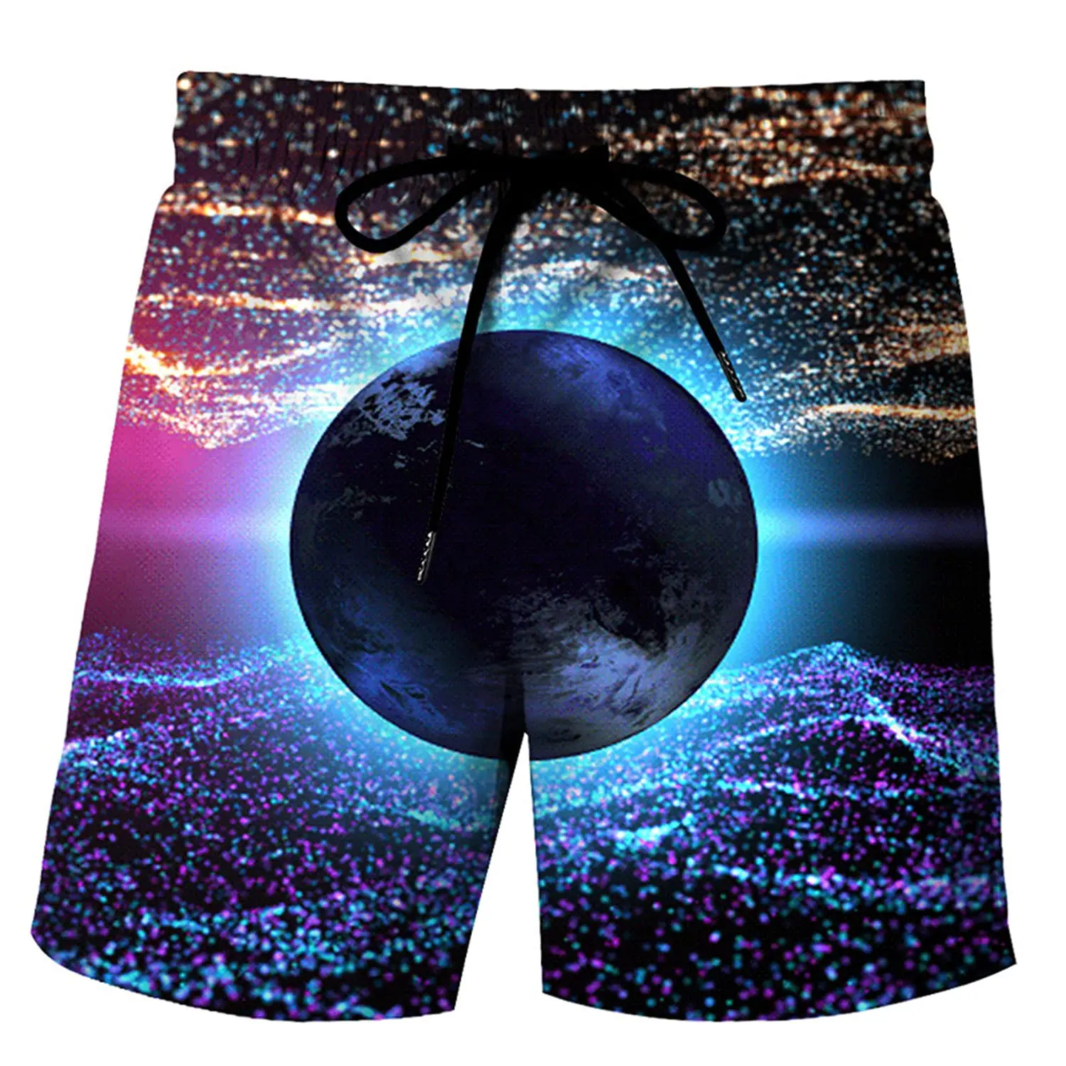 Pantalones cortos de playa con estampado 3D del universo espacial para hombre, bañadores masculinos informales con cielo estrellado, transpirables, para verano