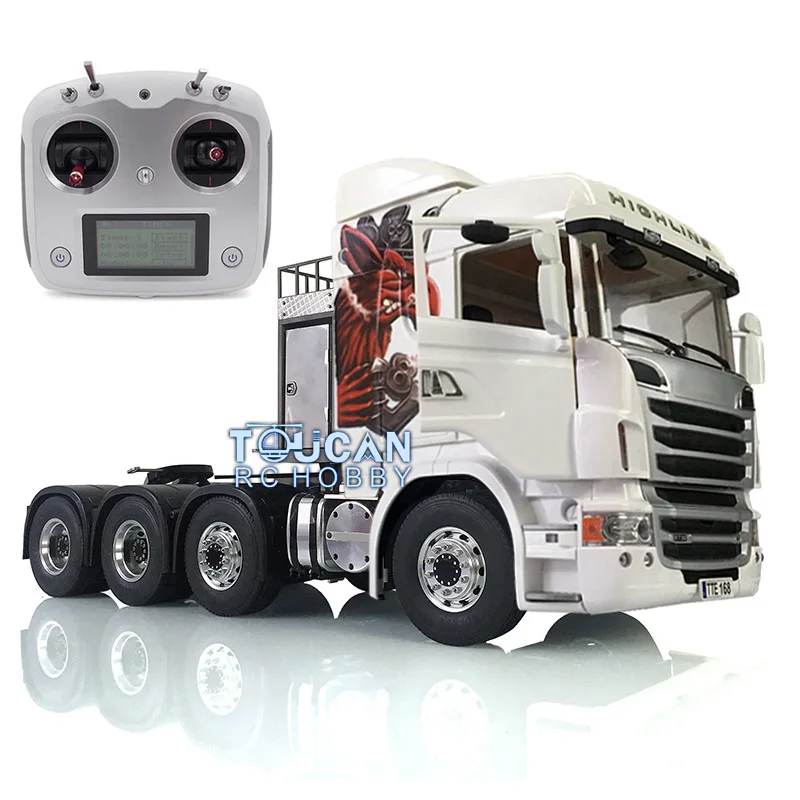 LESU 8*8 RC 1/14 Scale Tractor Truck Model Kits Painted Car R730 Metal Chassis Smoking 802B Servo Motor Controller THZH0947