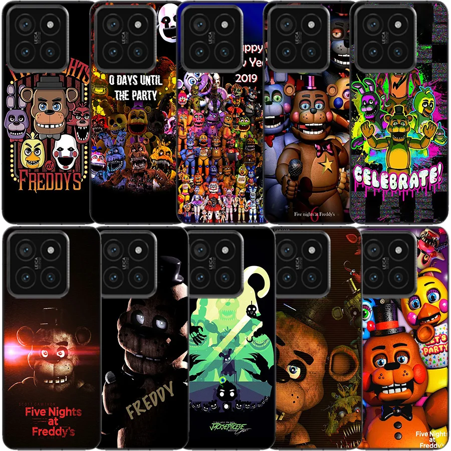 F-freddy's f-five n-nights-funda de teléfono transparente para Xiaomi, Poco X6, X5 Pro, X4, X3, NFC, F4, GT, F6, F5, F3, M5, M5S, M4, M3 Pro, F2, F1, TPU Patter