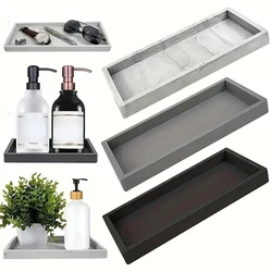 1Pc Bathroom Vanity Silicone Tray, Rectangular Dish Soap and Sponge Holder, Vanity Perfume Organizer, Makeup Ring Storage Tray, Home Essentials, Home Decor, Home Furniture