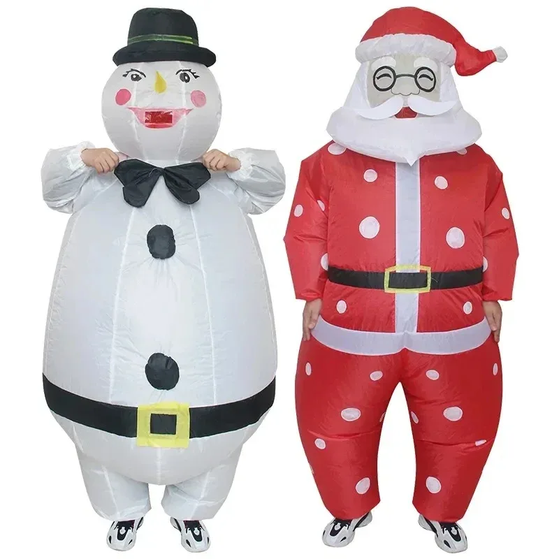 

Santa Claus Snowman Inflatable Costume Adult Christmas Mascot Halloween Party Carnival Festival Dress Clothes gom