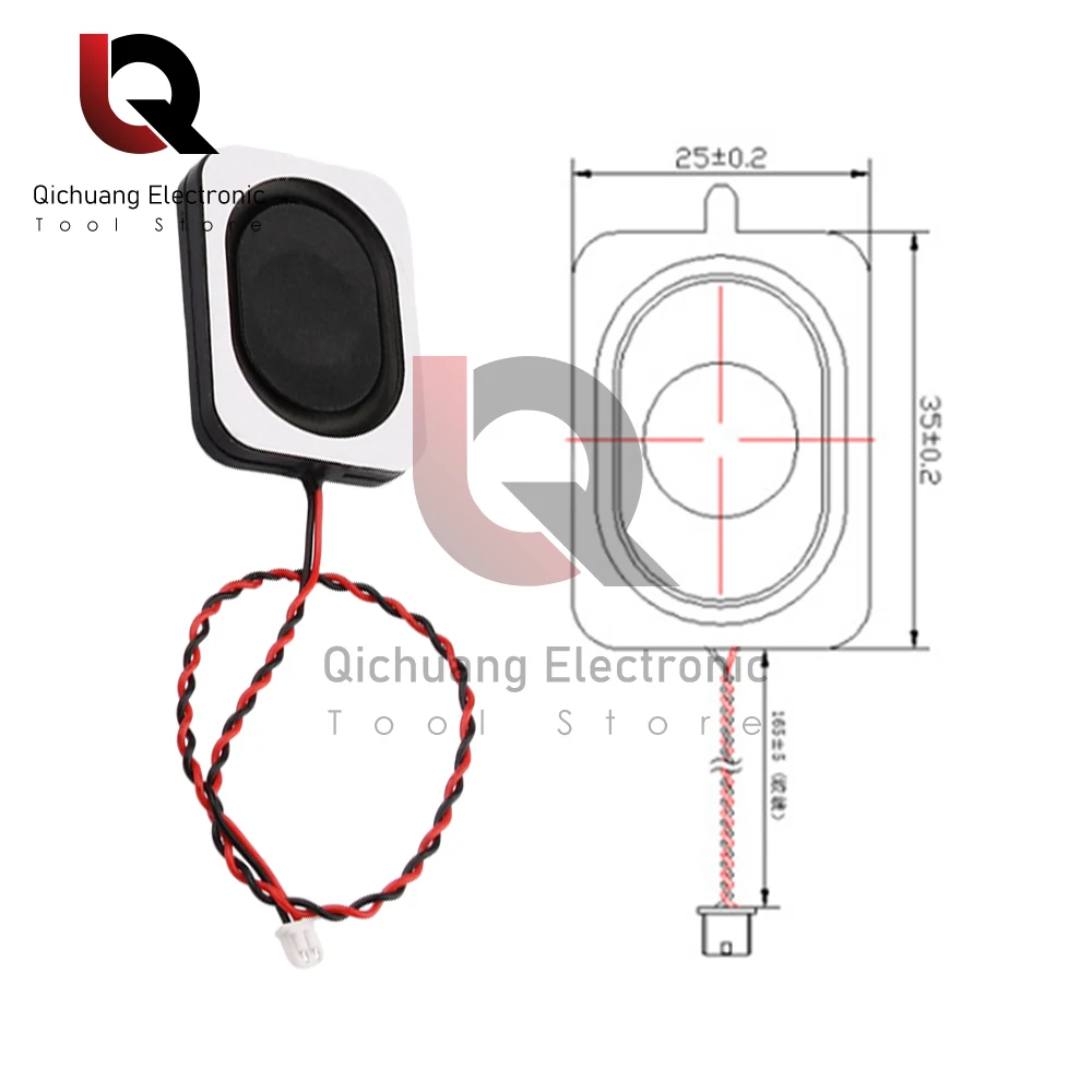 4ohm 3W 8ohm 2W Watt Głośnik Kwadratowy Mały notebook Komputer Ultra-cienki Box Magnetyczny Głośnik DIY z 1.25 Przewody zaciskowe